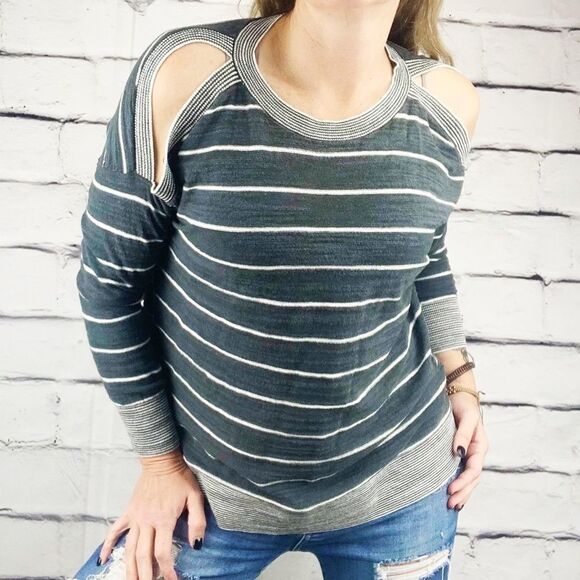 Loft cold shoulder striped sweater - Picture 3 of 9